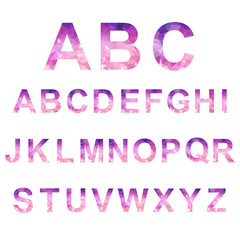 Low poly alphabet ,Vector Lowpoly ,Vector alphabet mosaic font