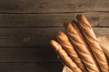 fresh baguettes in box