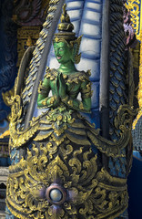 Fototapeta premium Statue Blue Temple Chiang Rai Thailand