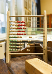 Old abacus in classroom
