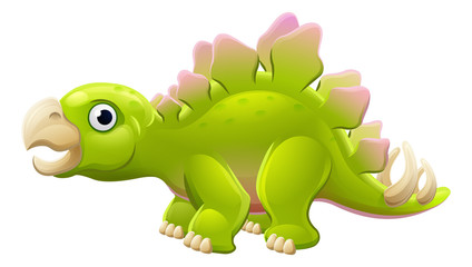 Cute Stegosaurus Cartoon Dinosaur