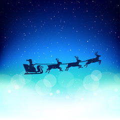 Naklejka premium Santa starts giving Christmas presents