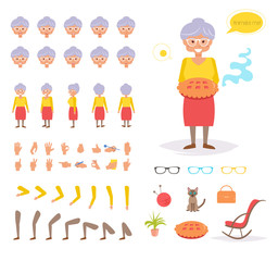 Grandmother for animation. Poses