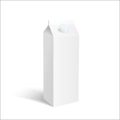 Juice and milk blank white carton box. Mockup carton box. Vector illustration