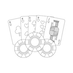 casino poker card coins money and stak chips vector illustration