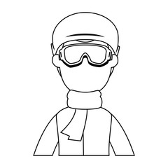 young man with winter clothes vector illustration design