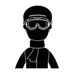 young man with winter clothes vector illustration design