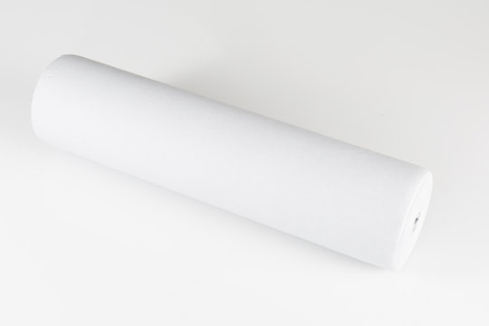 White paper napkin on white background