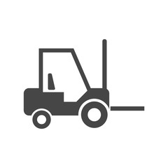 Forklift icon, Forklift truck side and front silhouette