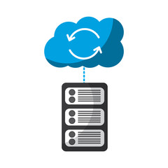 data base server cloud connection hosting info vector illustration
