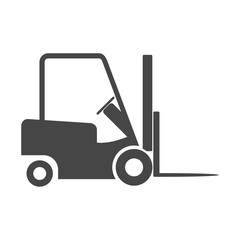 Forklift icon, Forklift truck side and front silhouette