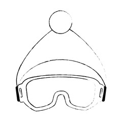 ski googles and hat vector illustration design