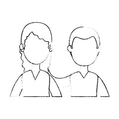 lovers couple avatars characters vector illustration design