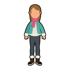 beautiful woman with winter clothes vector illustration design