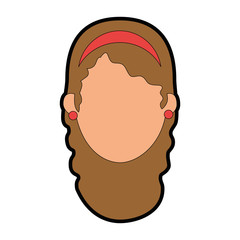 beautiful woman head avatar character vector illustration design