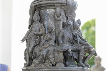 Petersburg, Russia - June 29, 2017: Katherine's Palace hall in Tsarskoe Village. sculpture.