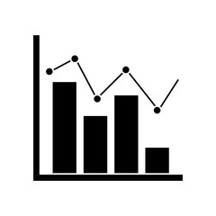 graph chart icon image vector illustration design  black and white
