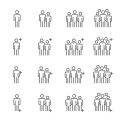 People Icons Line Work Group Team Vector