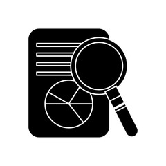 pie graph chart on sheet icon image vector illustration design  black and white