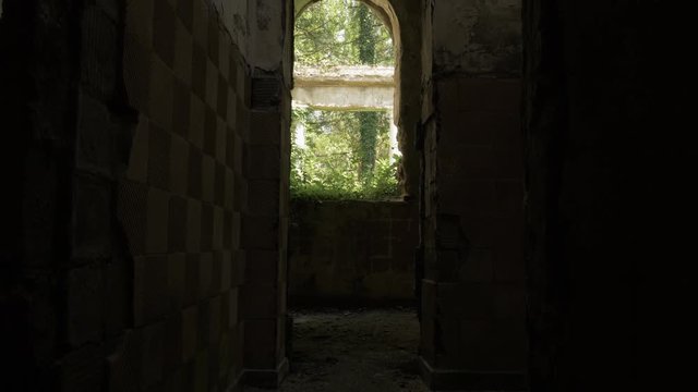 Walking in the abandoned building in Tskaltubo, Georgia
