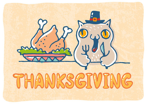 Thanksgiving greeting card.