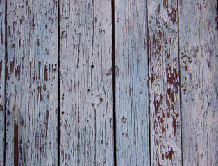 Old boards blue paint peeled off