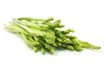 Bundle of green asparagus shoots