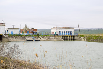 Water pumping station of irrigation system of rice fields.