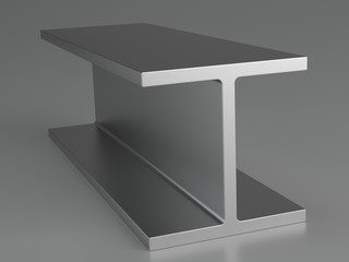 Rolled metal products on gray background. 3d rendering.