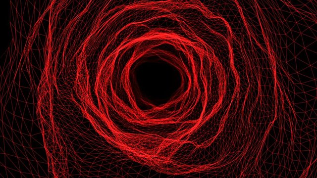 Red abstract animated tunnel