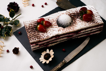 Fresh strawberry cake