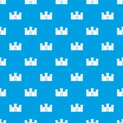 Medieval fortification pattern seamless blue