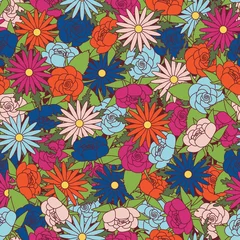 Fototapeten Floral seamless pattern background trend 2018 colors. Vector illustration © tpupyku