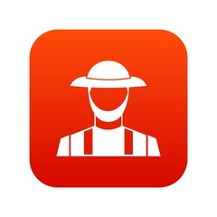 Farmer icon digital red
