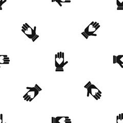 Fototapeta premium Hand with heart pattern seamless black
