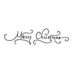 Merry Christmas hand lettering. Vector calligraphy.