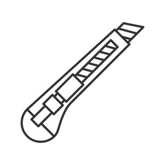 Stationery knife linear icon