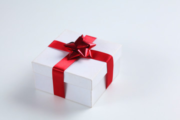 Christmas composition with gift box and decorations