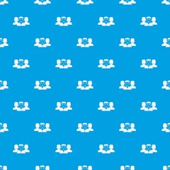 People group pattern seamless blue