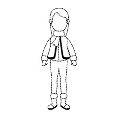 beautiful woman with winter clothes vector illustration design