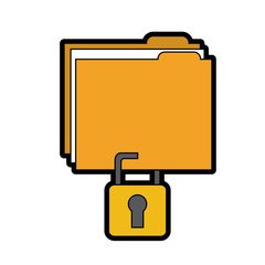 security protection folder file document system vector illustration