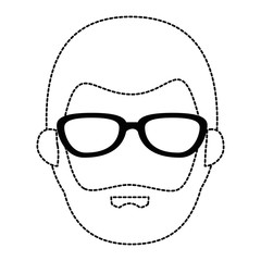 young man head avatar character vector illustration design
