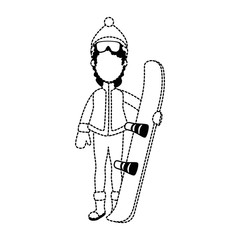 woman with ski equipment vector illustration design