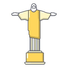 Cristo redentor icon, cartoon style