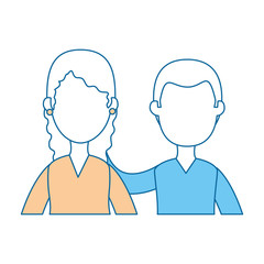 lovers couple avatars characters vector illustration design
