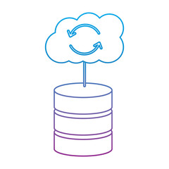web hosting server with internet cloud storage computing network connection sign vector illustration