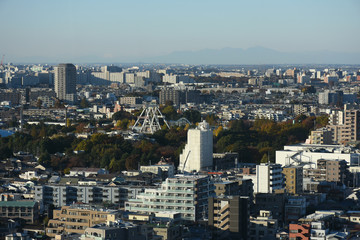 日本の東京都市景観「練馬区方面（豊島園駅方向）などを望む」