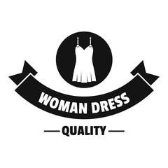 Woman dress logo, simple black style