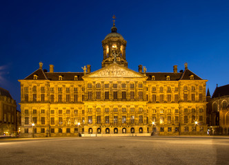 Fototapeta na wymiar Royal Palace on the dam square in Amsterdam