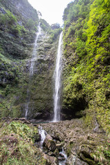 Waterfall on Levada Caldeirao Verde, Madeira, Portugal